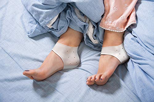 Heel Pain Relief Protectors [ Plantar Fasciitis Treatment ] 2 Pairs Foot Shoe Inserts for Achilles Tendonitis Tendon, Spurs, Fascia Support, Sore Feet, Bruised Foot Cracked Heels for Women and Men
