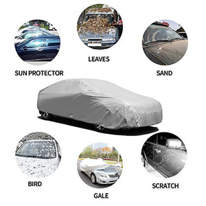 Car Covers, Auto Vehicle Covers for Indoor Grey Cheap Car Cover Dust-Proof Anti Bird Dropping Tree Leaves Windproof Car Tarp 200"