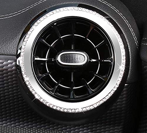 HAILWH Bling Interior Accessories Air Outlet Wreath Fit for Mercedes Benz 2019-2021 A Class B Class GLB CLA GLA Modification Rhinestone Accessories Applique Wreath (Front Exhaust Vent Circle 5/pcs)
