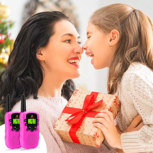 Girls Gifts Age 4-7, dmazing Walkie Talkies Toys with Backlit LCD Flashlight Christmas Birthday Gifts for 3-6 Year Old Girls Toys Age 4-8 Xmas Gifts for 3-6 Year Old Girls Stocking Stuffer Pink
