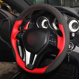 Loncky Genuine Steering Wheel Covers for Mercedes Benz CLS550 CLA250/Mercedes Benz E250 E350 E400 E550/Mercedes Benz GLA250 GLK250 GLK350 /C250 C300 C350/ B250e B-Class Electric Accessories