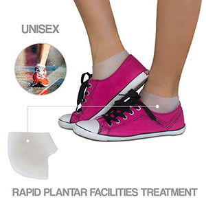 Heel Pain Relief Protectors [ Plantar Fasciitis Treatment ] 2 Pairs Foot Shoe Inserts for Achilles Tendonitis Tendon, Spurs, Fascia Support, Sore Feet, Bruised Foot Cracked Heels for Women and Men