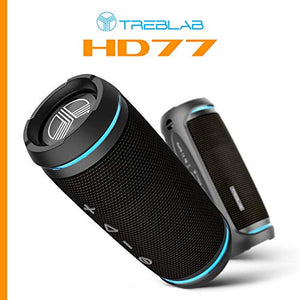 TREBLAB HD77 - Ultra Premium Bluetooth Speaker - Loud 360° HD Surround Sound, Wireless Dual Pairing, 25W Stereo, Loud Bass, 20H Battery, IPX6 Waterproof, Sports Outdoor, Portable Blue Tooth