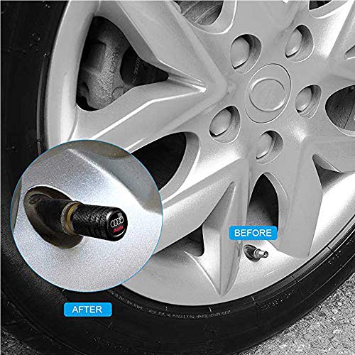 Compatible with Audi car Valve Cap Universal stem Cover Compatible with Audi A Q RS Series tire Valve stem Cover Accessory