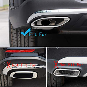 Car Exterior Exhaust Pipe Mufflers Cover Rear Bumper Cylinder Exhaust Pipe Decorate Cover for Mercedes-Benz A B C E CLA GLC GLE GLS Class W205 W213 X253 (Silver)