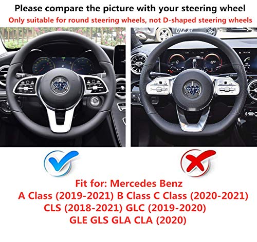 HAILWH Bling Rhinestone Accessories Steering Wheel Buttons Decal Cover Decorative Frame Apply to Mercedes Benz 2020 2021 New A B C Class CLS GLC GLB GLA CLA