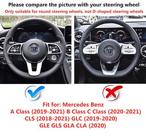 HAILWH Bling Rhinestone Accessories Steering Wheel Buttons Decal Cover Decorative Frame Apply to Mercedes Benz 2020 2021 New A B C Class CLS GLC GLB GLA CLA