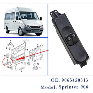 WXQP Window Lifter Switch Left and Right Replacement Auto Parts for Mercedes Benz Sprinter 906 Vito Crafter 2009-2015 OE 9065450513,9065451513