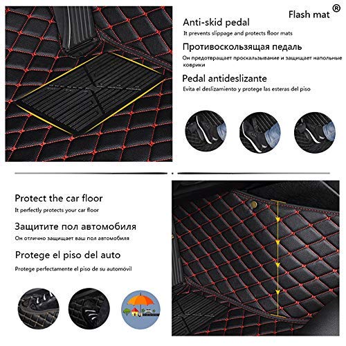 Car Floor Mat For Mercedes Benz GLS 320 350 400 450 500 4Matic 2016-2019 All Full Coverage Liner All Weather Waterpoof Non-Slip Leather Heavy Duty Custom Front Rear Mat Left Drive Black and Beige