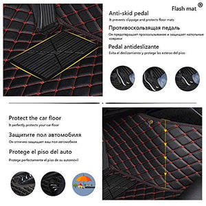 Car Floor Mat For Mercedes Benz GLS 320 350 400 450 500 4Matic 2016-2019 All Full Coverage Liner All Weather Waterpoof Non-Slip Leather Heavy Duty Custom Front Rear Mat Left Drive Black and Beige