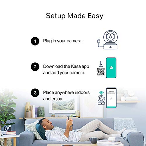 Kasa Indoor Pan/Tilt Smart Security Camera, 1080p HD Dog Camera 2.4GHz with Night Vision, Motion Detection for Baby and Pet Monitor, Cloud & SD Card Storage, Works with Alexa & Google Home (EC70)