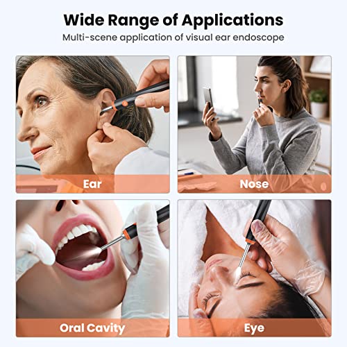 Ear Wax Removal - Wireless Ear Cleaner with 5MP HD Camera, Ear Endoscope with Lights, Ear Wax Removal Tool with 8 Cleaning Kit - Ear Wax Camera for iOS & Android Phones