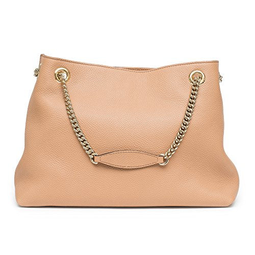 Gucci Camelia Camel Pebbled Leather Soho Shoulder Hand Bag Tassel