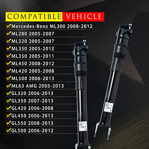 CRUIANAR Rear Shock Absorber Suspension Bare Strut Assembly Compatible with Mercedes-Benz ML280 ML300 ML320 ML350 ML420 ML450 ML500 ML550 ML63 GL320 GL350 CDI 4MATIC 2005-2013 1643200631 1643200731