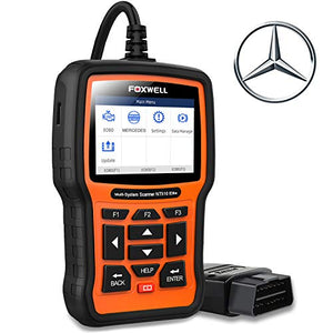 FOXWELL NT510 Elite Scanner for Mercedes Benz/Sprinter/Smart Full System Bi-Directional OBD2 Code Reader Professional Automotive Diagnostic Scan Tool w/ HVAC ABS Bleed SRS TPMS Transmission Oil Reset
