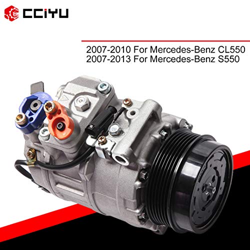 cciyu AC Compressor Fit for Mercedes-Benz S550 4.6L 5.5L 2007-2011 CO 11240C Air Conditioning Compressor Auto Repair Compressors Assembly