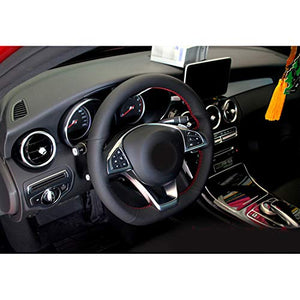 HCZSZH Car Accessories PU Hand Stitched Car Steering Wheel Cover, for Mercedes Benz C Class C205 C180 C200 C400 C250 Coupe