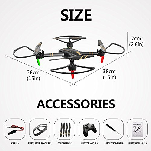 REMOKING RC Drone Racing Quadcopter Headless Mode 2.4GHz 360°flip 4 Channels Altitude Hold Indoor and Outdoor Sport Game Good for Children and Adult as Gifts 12mins Long Flight Time - Black