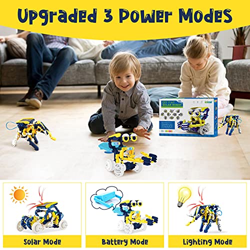 2 Sets Robot kit, Stem Projects Toy for Kids Ages 8-12, Stem Educational Building Solar Robot Toys with Unique LED Light, Science Experiment Kit Gift for Boys 8 9 10 11 12 Years Old