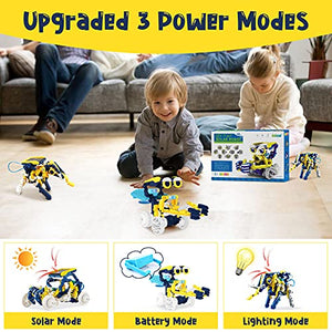 2 Sets Robot kit, Stem Projects Toy for Kids Ages 8-12, Stem Educational Building Solar Robot Toys with Unique LED Light, Science Experiment Kit Gift for Boys 8 9 10 11 12 Years Old