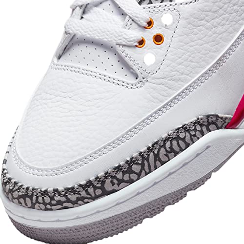 Nike Mens Air Jordan 3 Retro Sneaker, Adult, White/Lt Curry-Cardinal Red, 9.5 M US