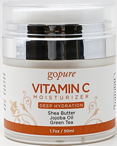 goPure Face Moisturizer with Vitamin C - Anti Aging Daily Facial Cream for Hydration, Wrinkles, Soft Skin - 1.7oz