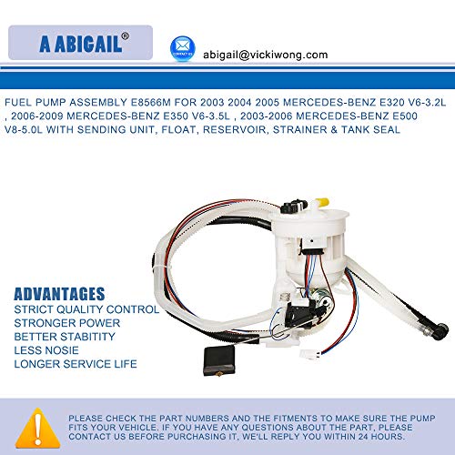 Electric Gas Fuel Pump assembly 2114704094 For 2003 2004 2005 Mercedes-Benz E320 V6-3.2L, 2006-2009 Mercedes-Benz E350 V6-3.5L, 2003-2006 Mercedes-Benz E500 V8-5.0L (Left Side)