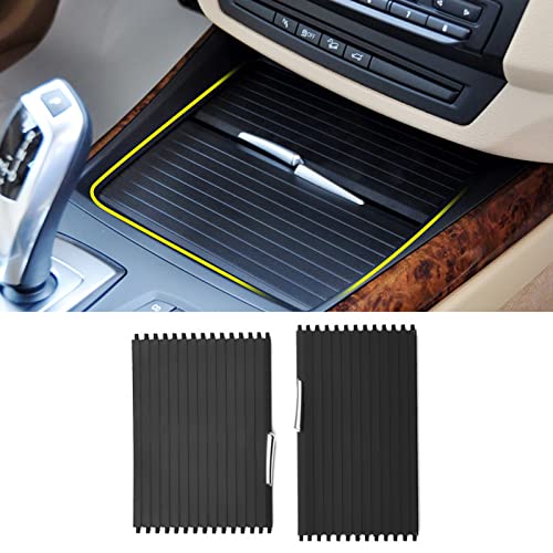 Jaronx Compatible with BMW Cup Holder Sliding Cover, X5/ X6 Console Roller Blind Cover, Center Console Sliding Shutters Compatible with BMW X5 E70 (2006-2013) / X6 E71 E72 (2007-2011)