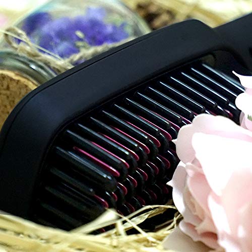 Ionic Hair Straightener Brush, CNXUS MCH Ceramic Heating + LED Display + Adjustable Temperatures + Anti Scald Hair Straightening Brush, Portable Frizz-Free Hair Care Silky Straight Heated Comb