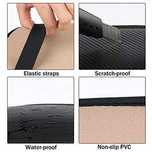 Amiss Car Center Console Pad, Universal Waterproof Car Armrest Seat Box Cover, Car Interior Accessories, Carbon Fiber PU Leather Auto Armrest Cover Protector for Most Vehicle, SUV, Truck, Car (Black)