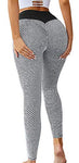 Memoryee Women's Ruched High Waist Yoga Pants Running Butt Lifting Slim Leggings/#2 Grey/M