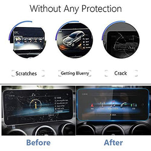 Navigation Screen Protector for Mercedes Benz C Class 2019-2020 and GLC Class 2020, TTCR-II Tempered Glass Screen Protector, Anti-Explosion GPS LCD Protector Foil (for Mecedes Benz C/GLC)