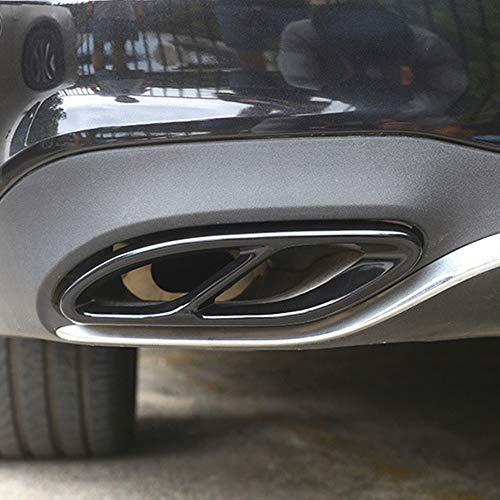 Car Exterior Exhaust Pipe Mufflers Cover Rear Bumper Cylinder Exhaust Pipe Decorate Cover for Mercedes-Benz A B C E CLA GLC GLE GLS Class W205 W213 X253 (Black)