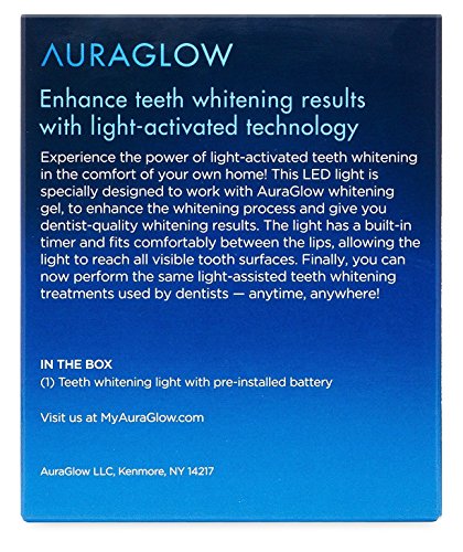 AuraGlow Teeth Whitening Accelerator Light, 5X More Powerful Blue LED Light, Whiten Teeth Faster