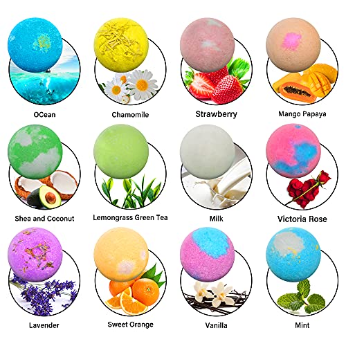 Christmas Gifts for Women Unique Relaxing - Imazing 12Pcs Bath Bombs with Bubble Shower Stress Relief, Funny Personalized Small Gift Ideas Set for Mom Who has Everything Best Friend Her Birthday