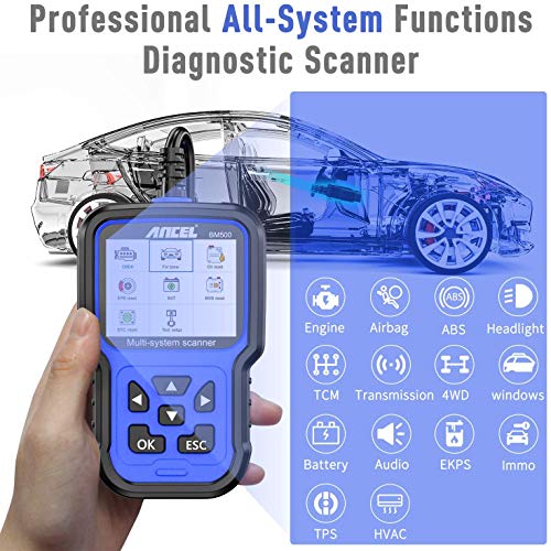 ANCEL BM500 All System OBD2 Scanner for BMW Mini, Car Diagnostic Scan Tool for Engine ABS SRS ESP SAS TCM 4WD IMMO Systems, with Battery Registration for BMW/CBS EPB ETC BMS PCM Oil Reset