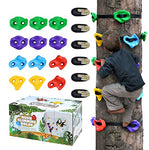 TOPNEW 12 Ninja Tree Climbing Holds for Kids Climber, Adult Climbing Rocks with 6 Ratchet Straps for Outdoor Ninja Warrior Obstacle Course Training