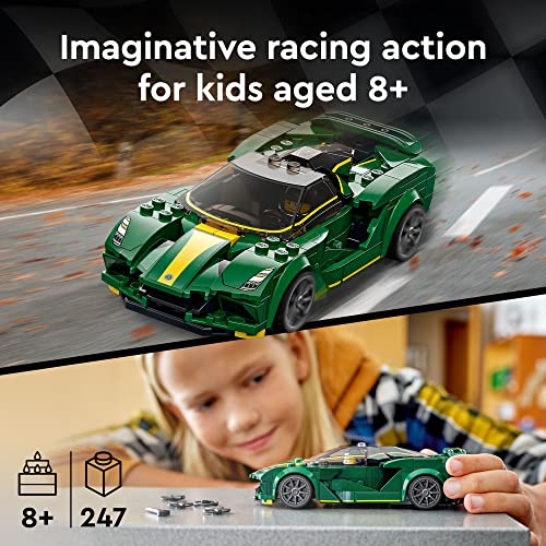 LEGO Speed Champions Lotus Evija 76907 Race Car Toy Model for Kids, Collectible Set with Racing Driver Minifigure