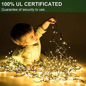 Decute 800LED 272ft Christmas String Lights UL Certified 8 Modes, Waterproof Outdoor Indoor Twinkle Starry Light for Christmas Tree Patio Garden Party Decor, Warm White