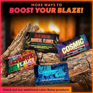 Magical Flames Fire Color Changing Packets for Campfires, Fire Pit, Outdoor Fireplaces - Camping Essentials for Kids & Adults – 5 Pack, Jumbo Flames