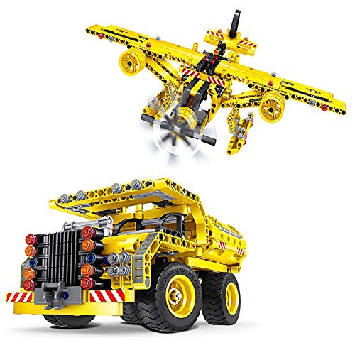 STEM Toy Building Sets for Boys 8-12 Construction Engineering Kit Builds Dump Truck or Airplane (2in1) STEM Building Toy Set for Kids - Ages 6 7 8 9 10 11 12 Years Old, Boy Toys Gift