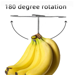 DIKALU Metal Banana Hanger - Under Cabinet Hook for Bananas or Other Kitchen Items. Keep Banana Fresh (Gun Color X 1pc)