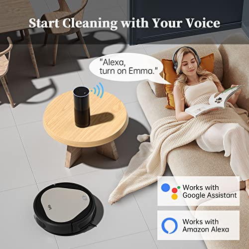 Robot Vacuum, Trifo Robotic Vacuum Cleaner, 4000Pa Strong Suction, 2600mAh Battery, Self-Charging, Upgraded 6D Collision Sensor, Compatible with Alexa, Wi-Fi&App, Pet Hair,Hard Floors&Low-Pile Carpets