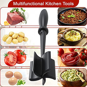 Meat Chopper, Hamburger Chopper, Premium Heat Resistant Masher and Smasher for Hamburger Meat, Ground Beef, Ground Turkey and More, Nylon Ground Beef Chopper Tool and Meat Fork, Non Stick Mix Chopper