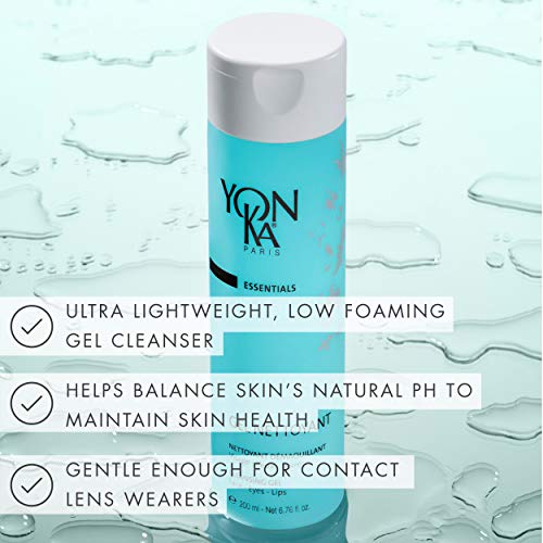 Yon-Ka Gel Nettoyant Facial Cleanser, Gentle Foaming Face Wash and Makeup Remover, Natural Cleanser to Balance Skins pH, Acne Prone and Oily Skin, Paraben-Free