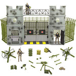 Click N' Play Military Army Base 51 Piece Play Set with Accessories | Educational Toy Soldiers Figures & Playsets | Army Men Toys for Boys, Kids