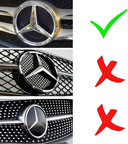 LED Emblem for Mercedes Benz 2011-2018, Front Car Grille Badge, Illuminated Logo Hood Star DRL, White Light - Drive Brighter (W205 C-Class, W212 E-Class, C117 CLA-Class, etc)
