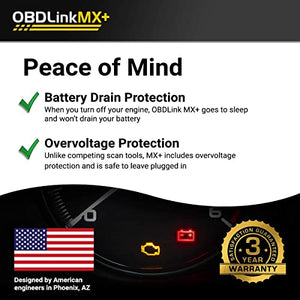 OBDLink MX+ OBD2 Bluetooth Scanner for iPhone, Android, and Windows