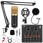 ALPOWL Podcast Equipment Bundle, Audio Interface with All in One Live Sound Card and Condenser Microphone, Perfect for Recording, Broadcasting, Live Streaming (Gold)