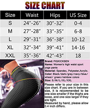 FIGKICKSEN High Waisted Butt Lifting Leggings for Women Anti Cellulite Scrunch Tummy Control Workout Sexy Yoga Pants Black